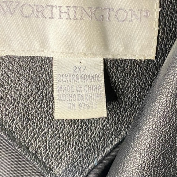 Women's Genuine Leather Jacket Worthington  3 Button Black -  Size 2XL - Picture 8 of 16